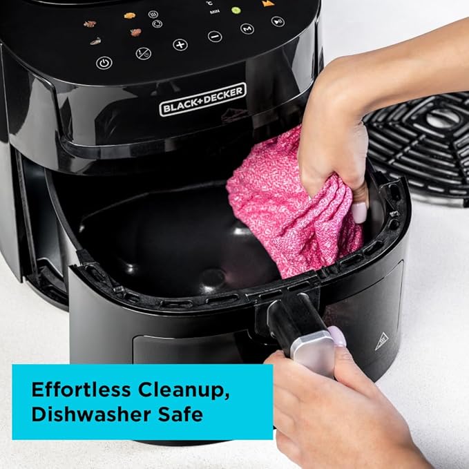 BLACK+DECKER AF7210-B5 Digital Air Fryer 7.2L 1800W – 8-in-1, LED Touch Display, Rapid Air, With Viewing Window