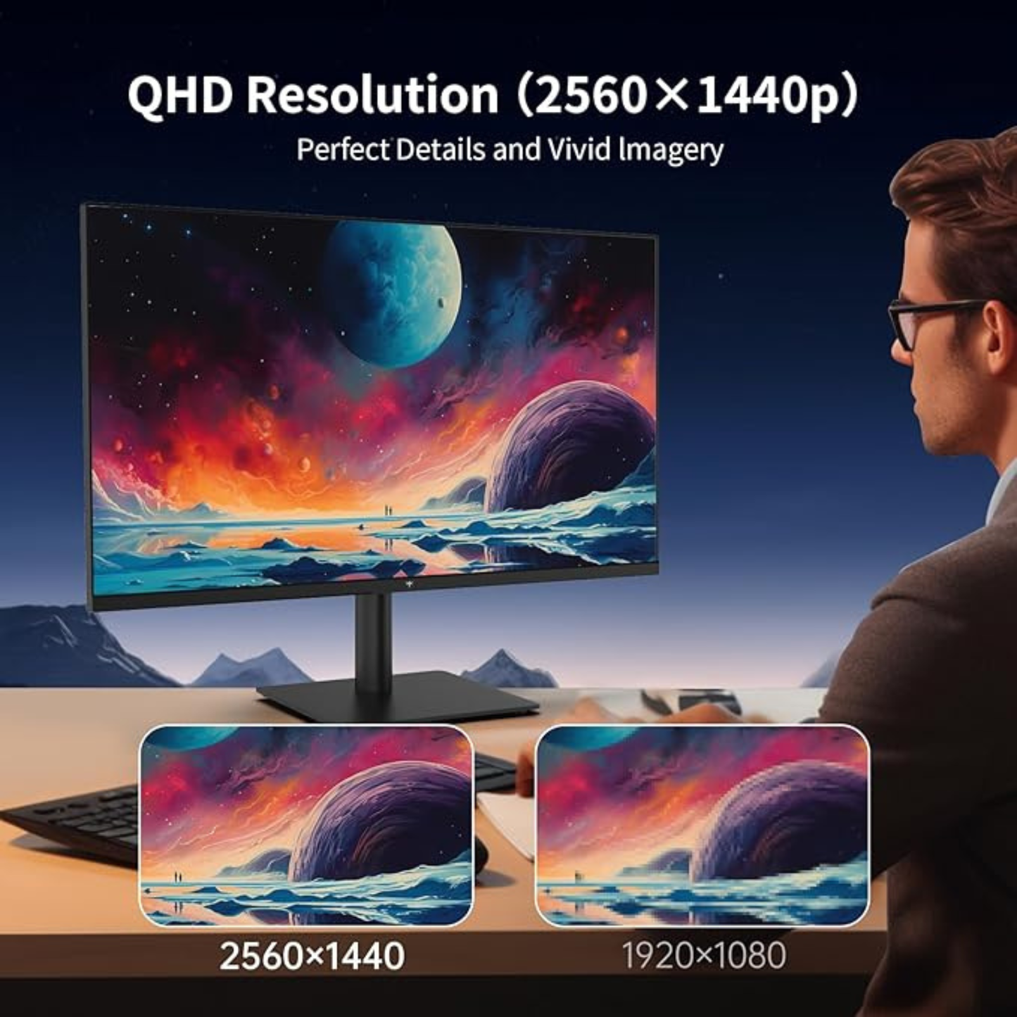 KTC 27" QHD IPS Monitor – 2560×1440, 100Hz, FreeSync & G‑SYNC Support, Anti‑Blue Light