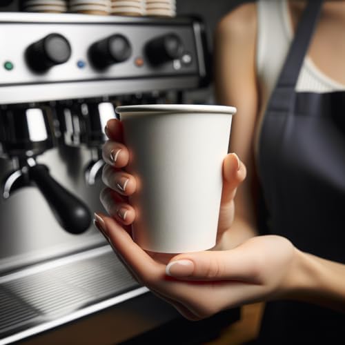 Lakesstory 8 Oz White Paper Cups for Coffee, Tea & Water – Pack of 50 – Disposable & Eco-Friendly