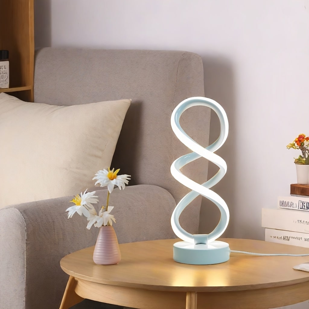 USB-Powered LED Spiral Desk Lamp – Modern Metal Ambient Light for Home & Office - Zeal Cart