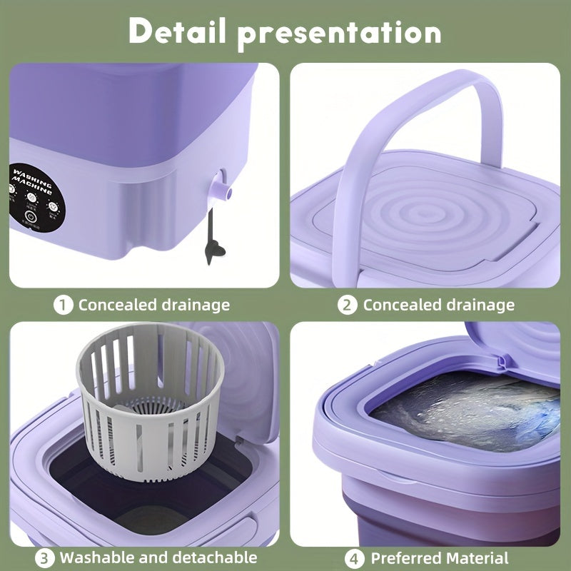 8L Portable Mini Washing Machine – Compact, Plug-Powered Washer for Small Loads – Energy Efficient & Space Saving