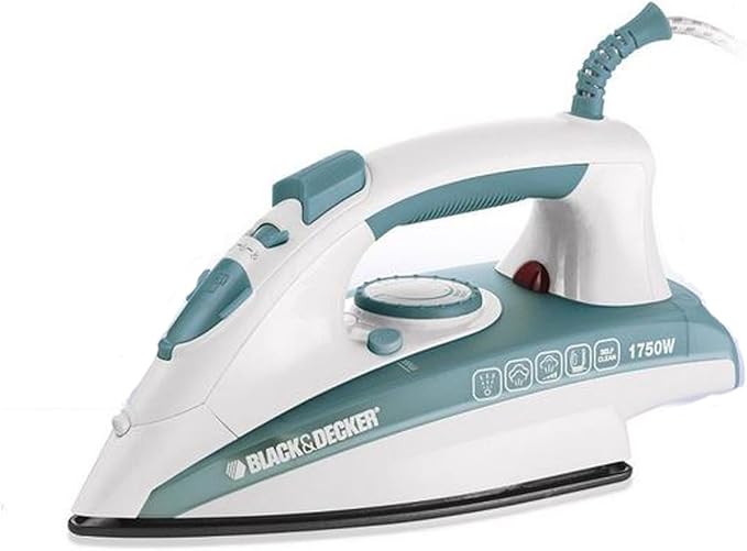 BLACK+DECKER X1600-B5 Steam Iron 1750W – Ceramic Soleplate, Anti-Calc, Auto Shutoff, Self-Clean
