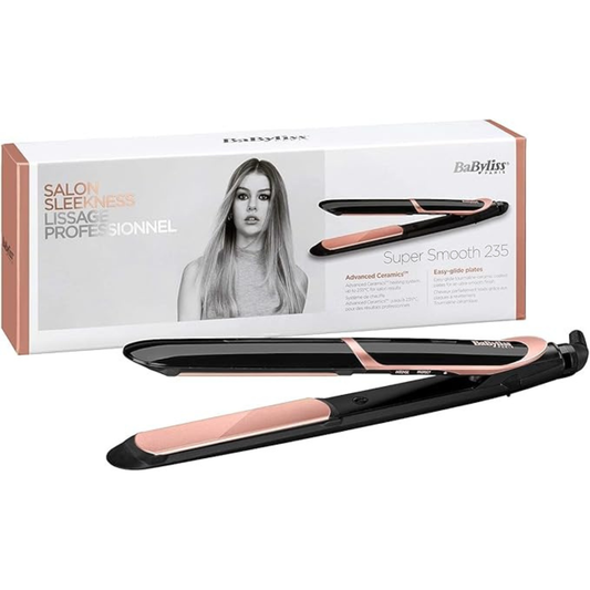 BaByliss Shimmer Hair Straightener – Tourmaline‑Ceramic, 6 Heat Settings, Ionic Frizz Control (Black)