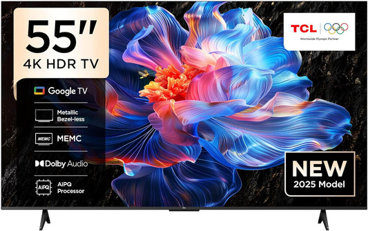 TCL 55P6K 55” 4K UHD Smart TV (2025) – Google TV, HDR10, MEMC, Dolby Audio