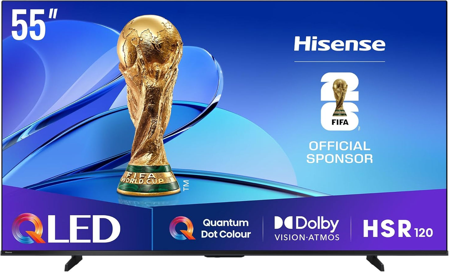 Hisense 55E7Q 55” QLED 4K Smart TV (2025) – Quantum Dot, Dolby Vision & Atmos, Voice Control