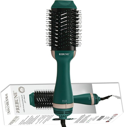 REBUNE RE-2513 1200W One-Step Hair Dryer Brush – Volumizer & Hot Air Styler, Green