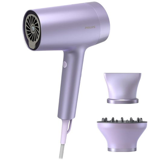 Philips 7000 Series Hair Dryer BHD720/13 – Fast Drying, Metallic Lilac (Purple)