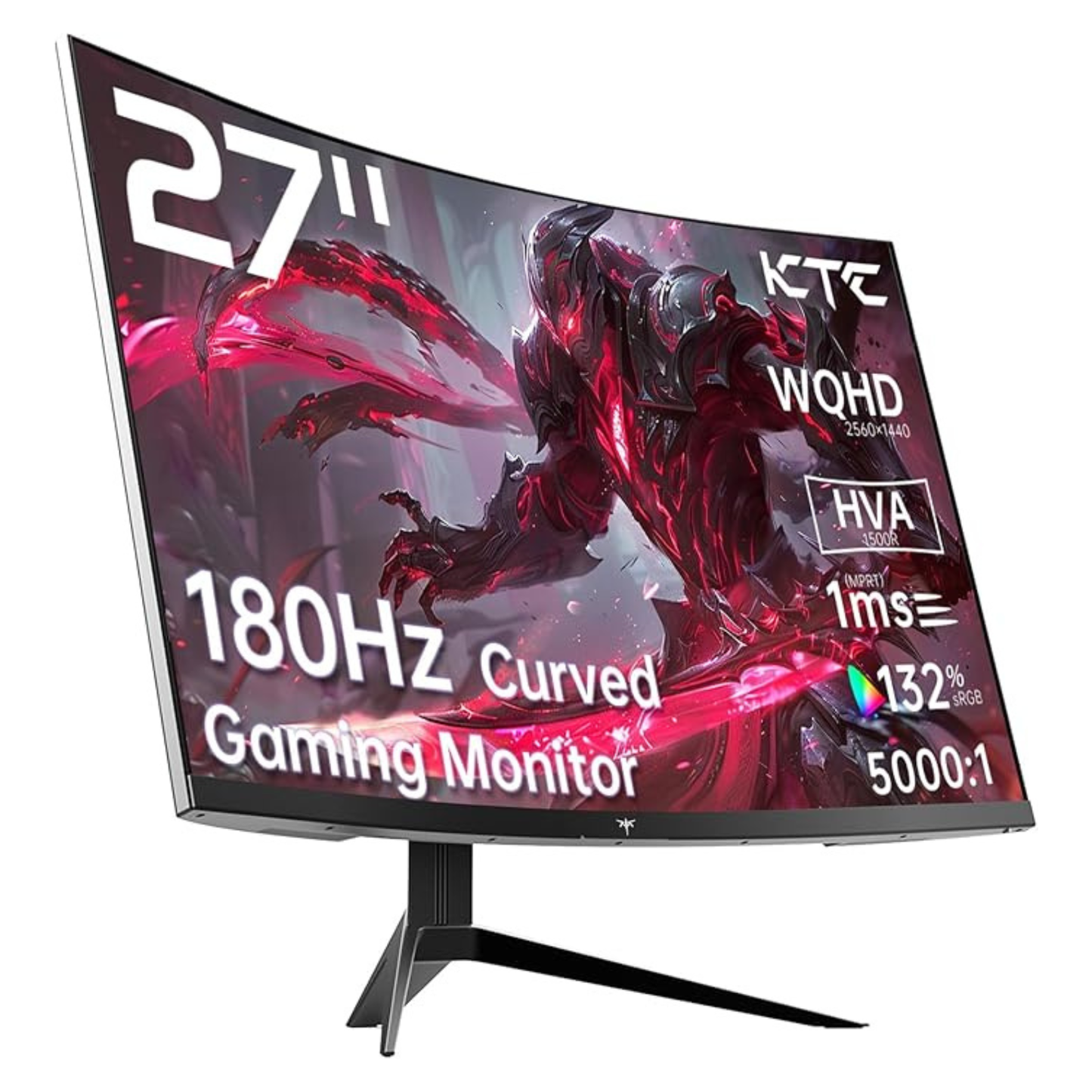 KTC 27" Curved WQHD Gaming Monitor – 180Hz, FreeSync Premium, 1500R, HDR