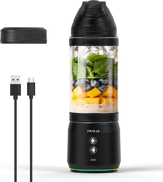 Fridja F500 Portable Blender – USB-C Rechargeable, 700ml, 6-Blade Smoothie & Shake Maker
