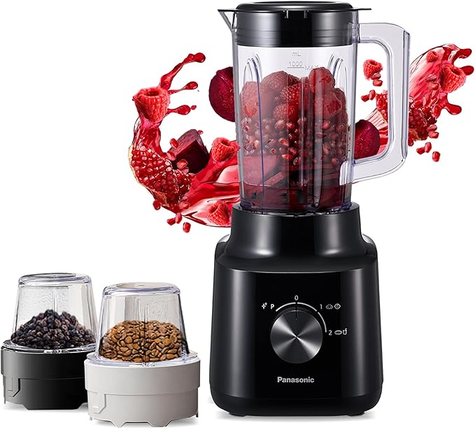 Panasonic MX-CP3121 Blender 450W – 1.45L Jug, 2 Dry Mills, Stainless Steel Blades, 2 Speed + Pulse