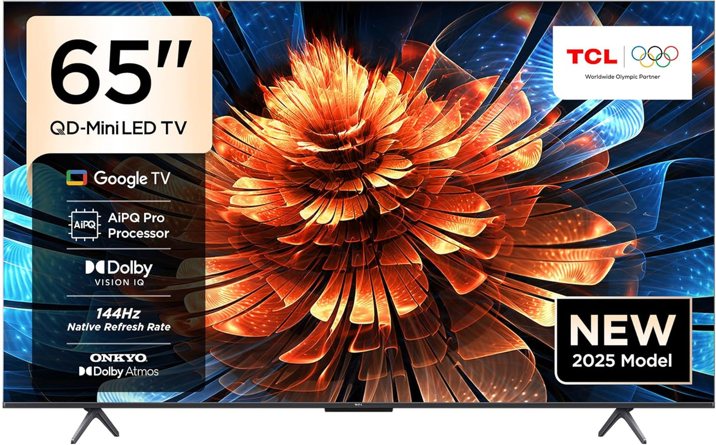 TCL 65Q6C 65” 4K QD-Mini LED Smart TV (2025) – 144Hz, Dolby Atmos, Google TV, Game Master
