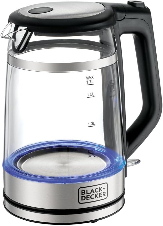 BLACK+DECKER GK220-B5 Digital Kettle 2200W – 1.7L, Touch Screen, 6 Preset Temps, Keep Warm, Auto Shut-Off, Black
