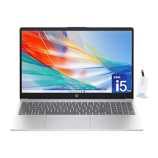 HP 15.6" Laptop – 13th Gen Intel Core i5-1335U, 16GB RAM, 512GB SSD, Windows 11, Silver