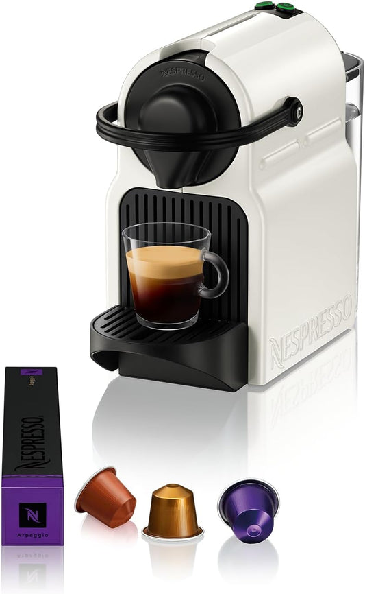 Nespresso Inissia Coffee Machine – Automatic Capsule System, Compact Design, Classic White (UAE Version)