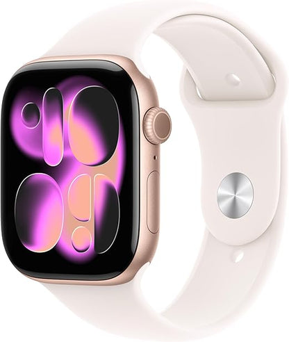 Apple Watch Series 11 GPS 42mm – Rose Gold Aluminium Case, Light Blush Sport Band, Smartwatch