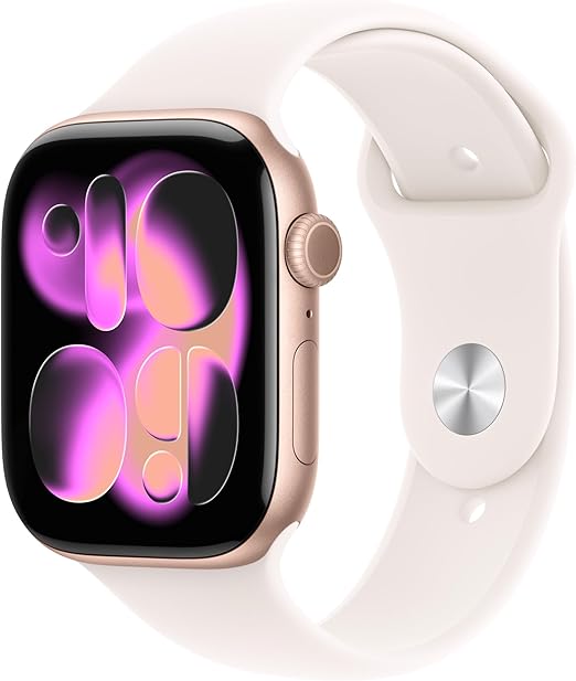 Apple Watch Series 11 GPS 42mm – Rose Gold Aluminium Case, Light Blush Sport Band, Smartwatch