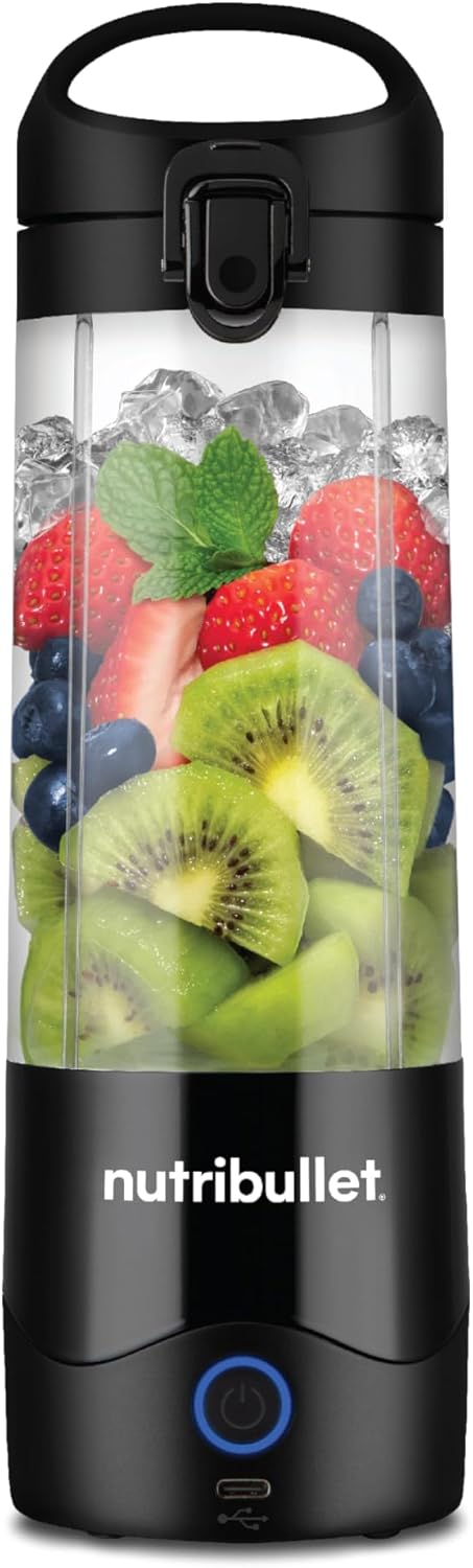 Nutribullet PB475W Portable Blender 475ml – Cordless USB-C Smoothie Maker, Black
