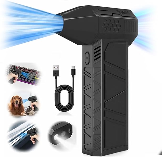 HuaKe Electric Air Blower & Mini Hand Fan – 130,000 RPM Turbo Blades Portable Air Duster & Cooling Fan