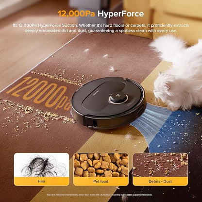 Roborock Qrevo 5AE Robot Vacuum Cleaner – 12000Pa Suction, Self-Emptying, Mop Washing & Drying, Smart Navigation, Black