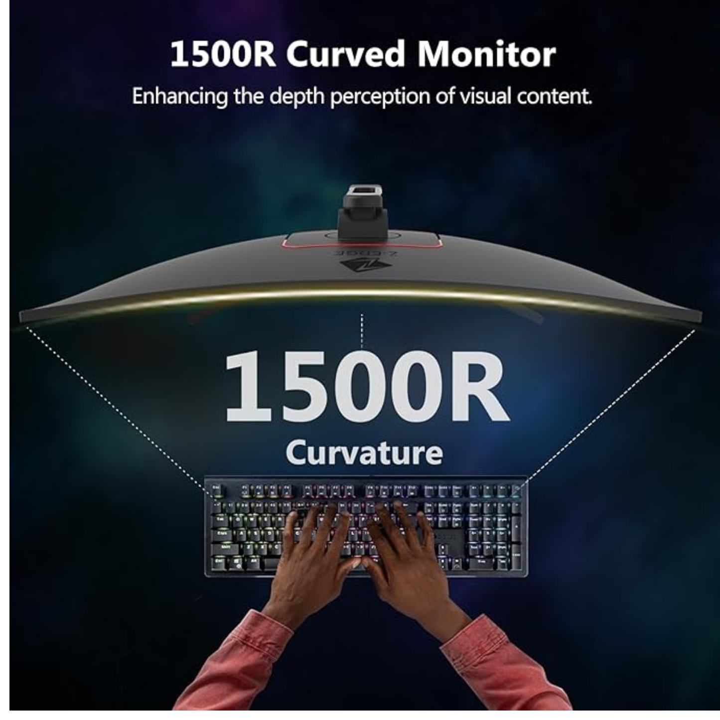 Z-EDGE 27" 1500R Curved Gaming Monitor – FHD 180Hz, 1ms, FreeSync (UG27F)