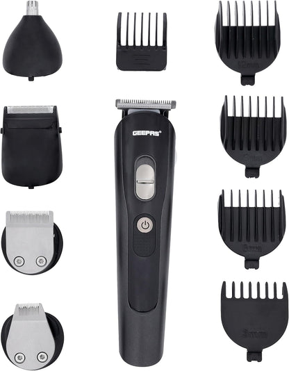 Geepas GTR8612N 11-in-1 Rechargeable Grooming Set – Hair, Beard, Nose, Ear & Body Trimmer, LED Display