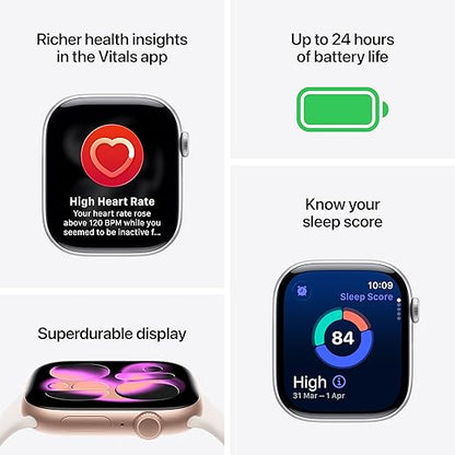 Apple Watch Series 11 GPS 42mm – Rose Gold Aluminium Case, Light Blush Sport Band, Smartwatch