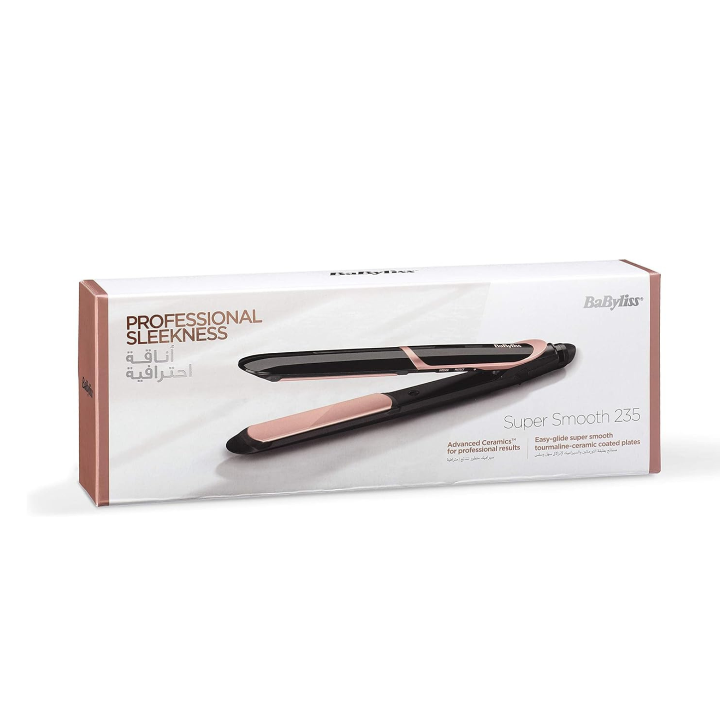 BaByliss Shimmer Hair Straightener – Tourmaline‑Ceramic, 6 Heat Settings, Ionic Frizz Control (Black)