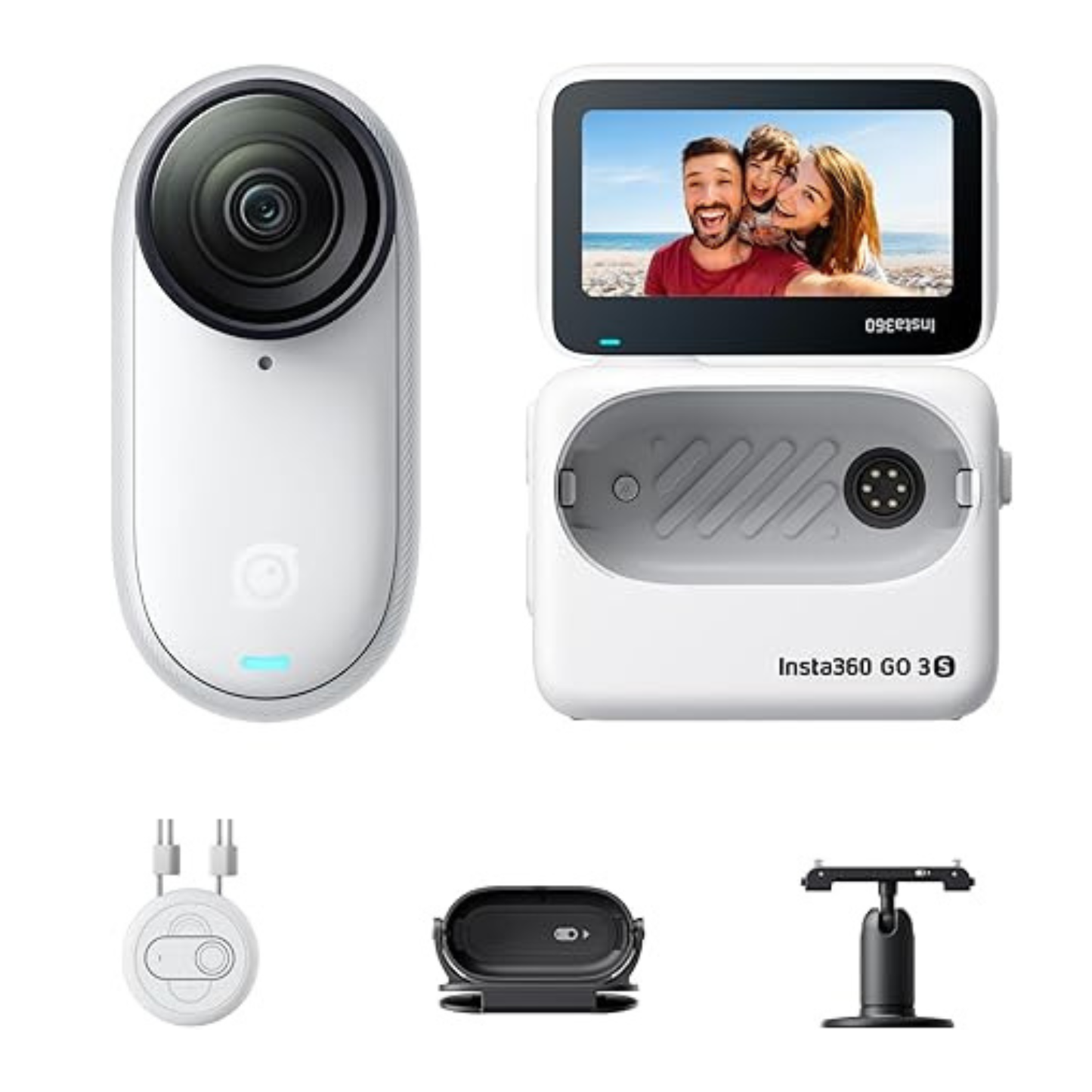 Insta360 GO 3S 128GB Mini Action Camera – 4K, 10m Waterproof, Arctic White