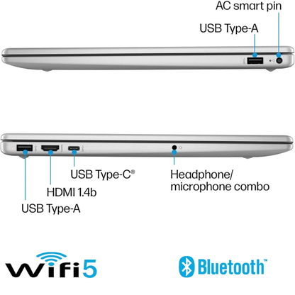 HP 15.6" Laptop – 13th Gen Intel Core i5-1335U, 16GB RAM, 512GB SSD, Windows 11, Silver