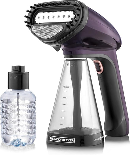 BLACK+DECKER HST1500-B5 Garment Steamer 1500W – Fast Heat-Up, 260ml Tank, 21g/min Steam, Purple