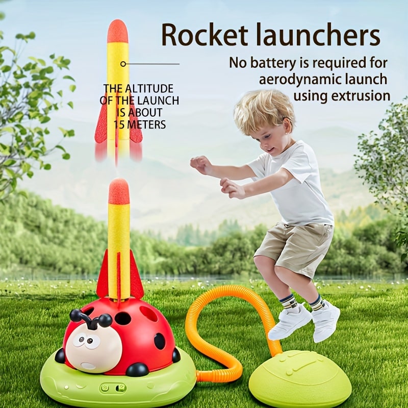 Ladybug 3-in-1 Exercise Machine – Sensory Training Toy with Skipping Rope, Ring & Rocket - Zeal Cart