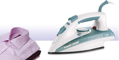 BLACK+DECKER X1600-B5 Steam Iron 1750W – Ceramic Soleplate, Anti-Calc, Auto Shutoff, Self-Clean