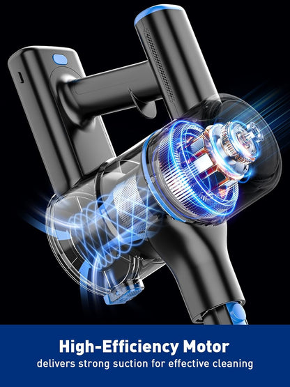SINCHER A27B Cordless Vacuum Cleaner – 28KPa Suction, 40 Min Runtime, LED Display, 3 Power Modes (Super Blue)