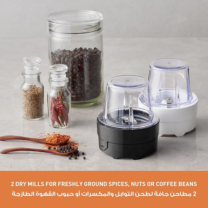 Panasonic MX-CP3121 Blender 450W – 1.45L Jug, 2 Dry Mills, Stainless Steel Blades, 2 Speed + Pulse