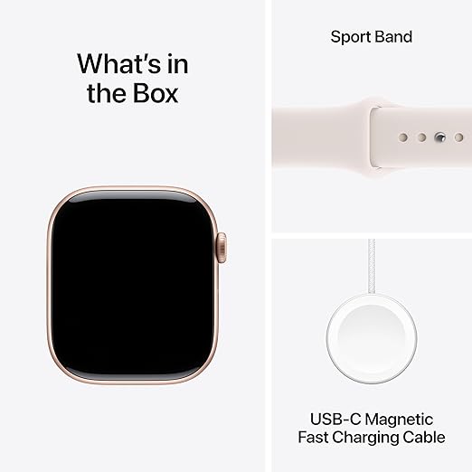 Apple Watch Series 11 GPS 42mm – Rose Gold Aluminium Case, Light Blush Sport Band, Smartwatch