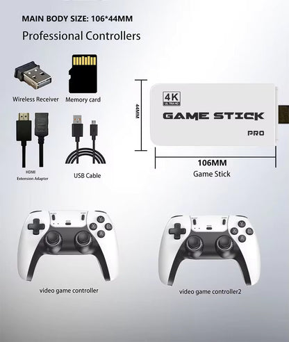 M8 Pro 4K Game Stick – Retro Console with 2.4G Wireless Controllers & 20,000+ Games - Zeal Cart