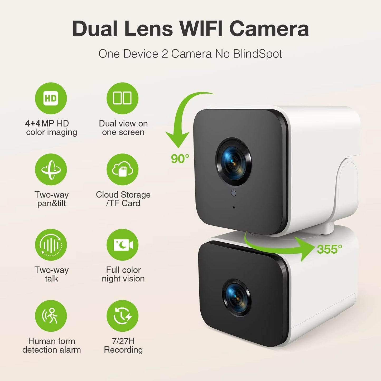 4K 8MP Tuya Dual Lens WiFi PTZ Camera with AI Tracking & PIR Human Detection - Zeal Cart