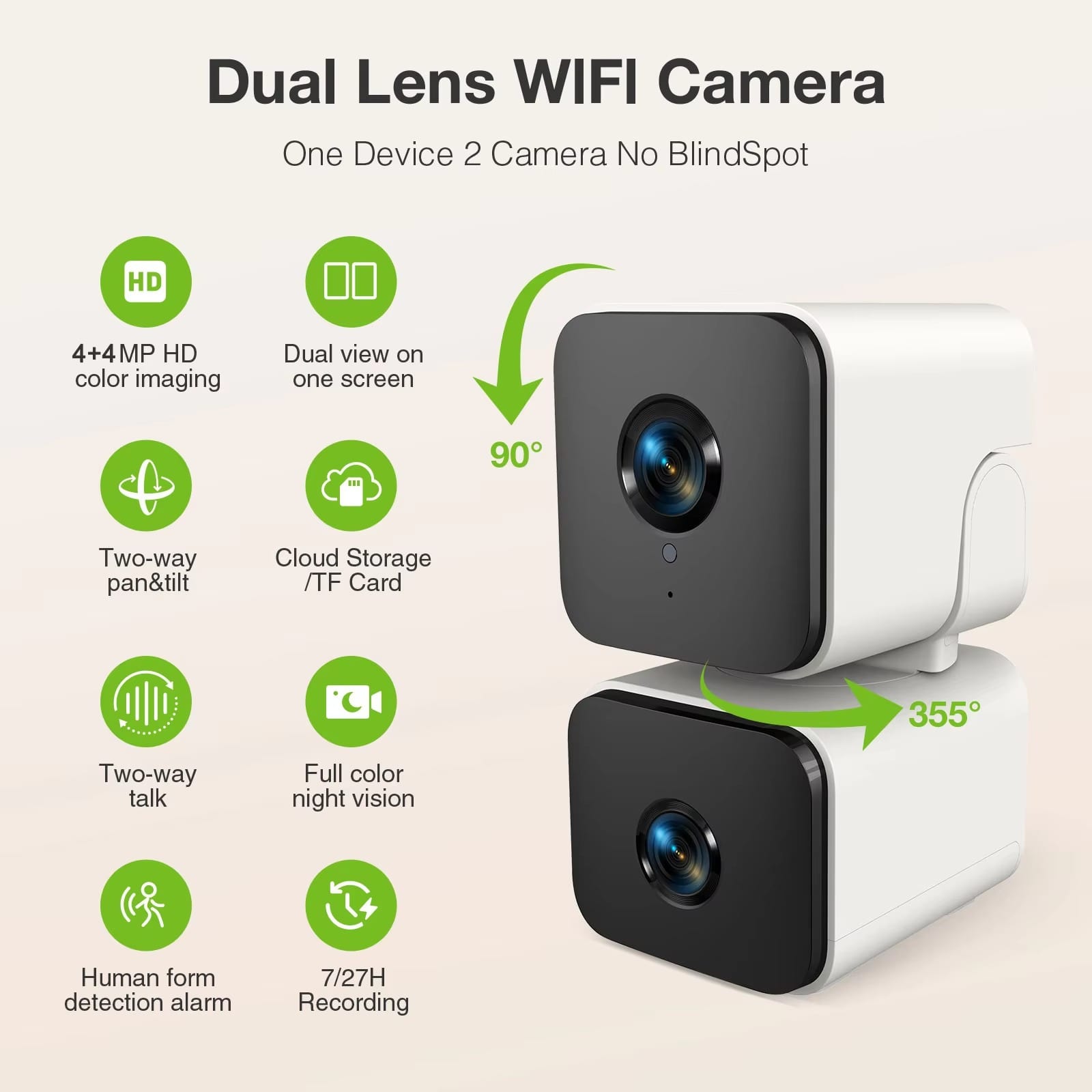 4K 8MP Tuya Dual Lens WiFi PTZ Camera with AI Tracking & PIR Human Detection - Zeal Cart