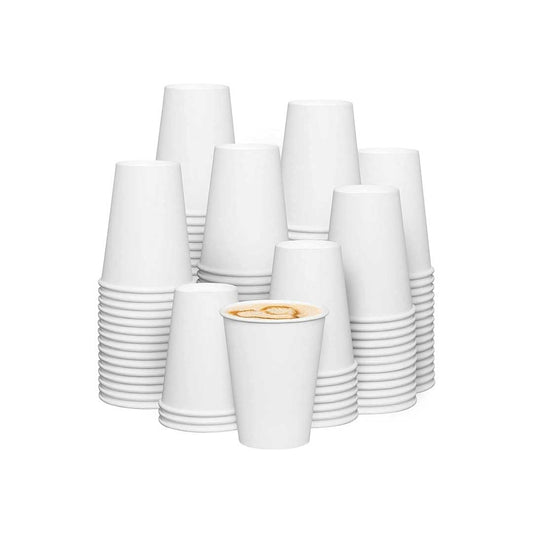 Lakesstory 8 Oz White Paper Cups for Coffee, Tea & Water – Pack of 50 – Disposable & Eco-Friendly
