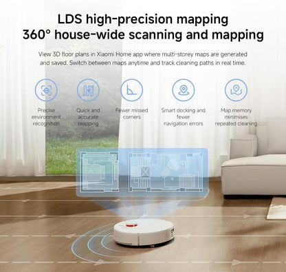 Xiaomi H40 Robot Vacuum – 10000Pa Suction, LDS Navigation, Auto Dust Emptying, Smart Mapping