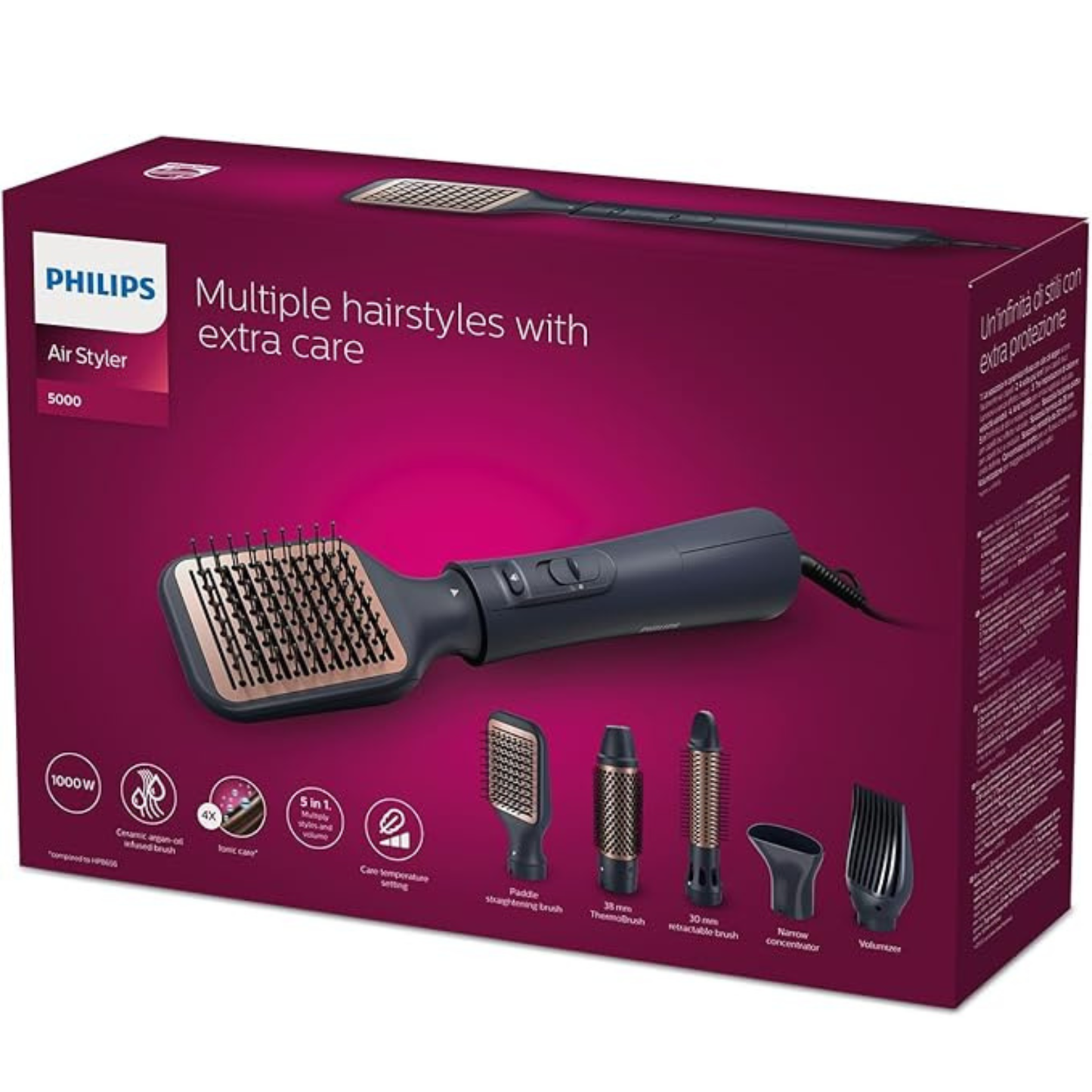 Philips 5000 Series Air Styler BHA530/03 – Wet‑to‑Dry Multi‑Styling Tool (Black)