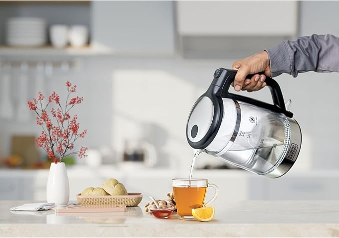 BLACK+DECKER GK220-B5 Digital Kettle 2200W – 1.7L, Touch Screen, 6 Preset Temps, Keep Warm, Auto Shut-Off, Black