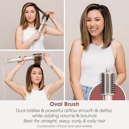 Shark FlexStyle 5-in-1 Air Styler & Hair Dryer – Auto-Wrap Curlers, Brushes & Accessories (Champagne)