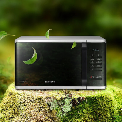 Samsung 23 Liter Solo Microwave Oven – Quick Defrost, White (MS23K3513AW)