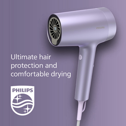 Philips 7000 Series Hair Dryer BHD720/13 – Fast Drying, Metallic Lilac (Purple)