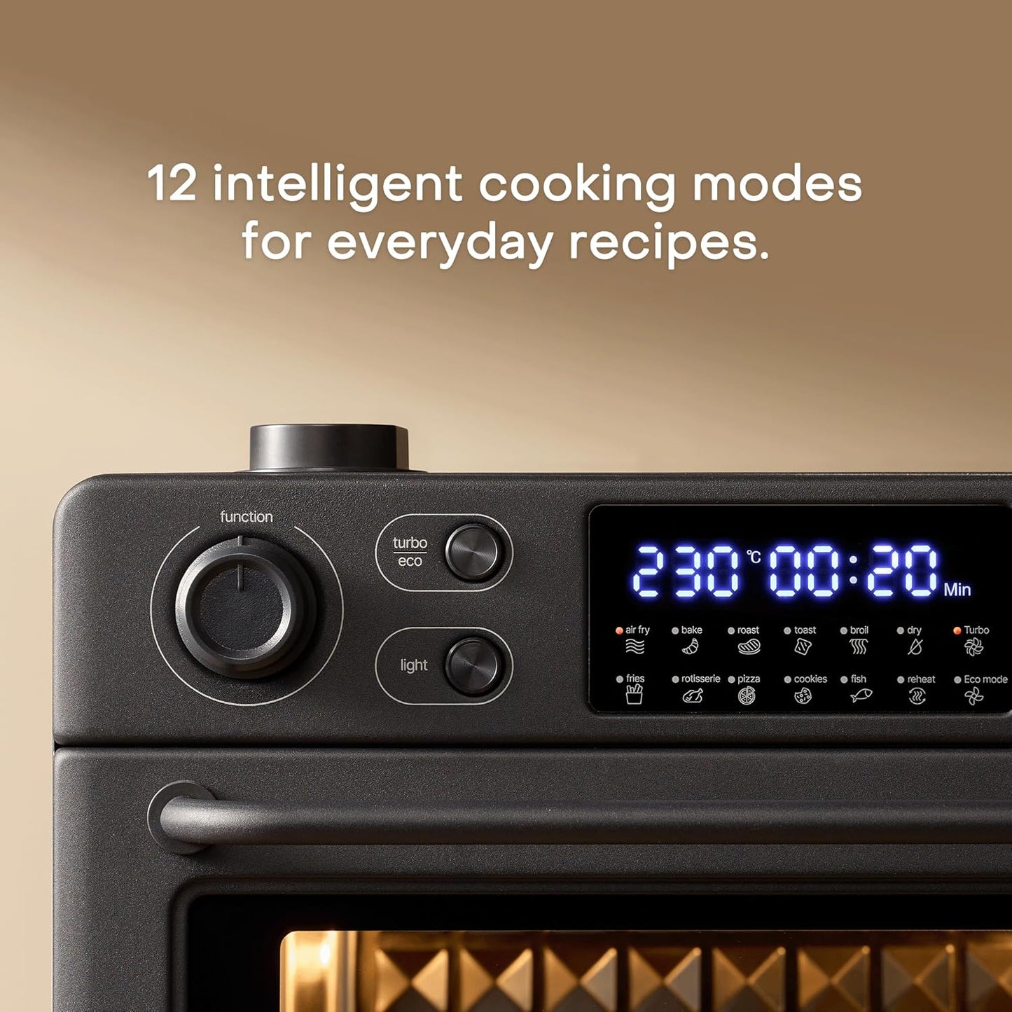 Nutricook NC-AFTO330K 30L 12-in-1 Air Fryer Oven – Steam Infusion, Rotisserie, Turbo Convection, Beige