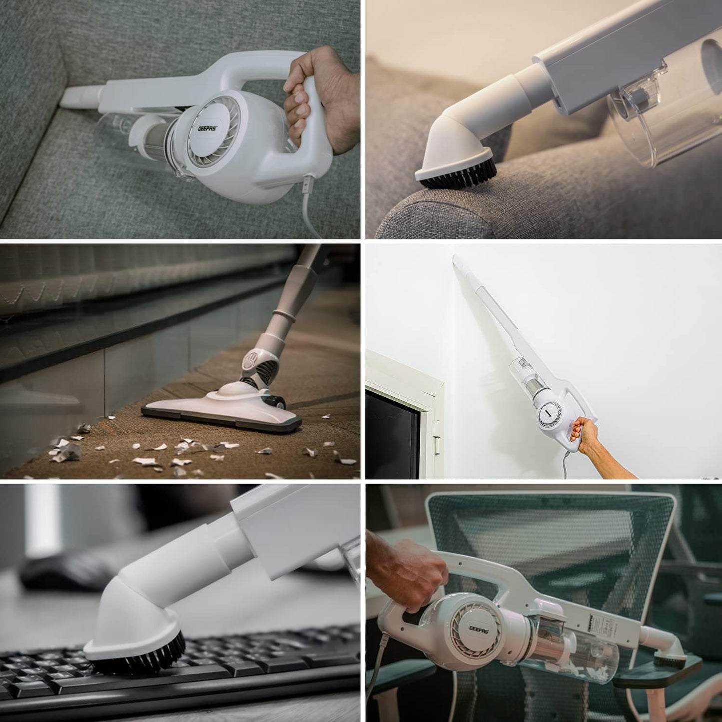 Geepas GVC2596 Vacuum Cleaner – Powerful Cleaning, White