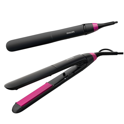 Philips StraightCare Essential ThermoProtect Hair Straightener BHS375/03 – Black & Purple