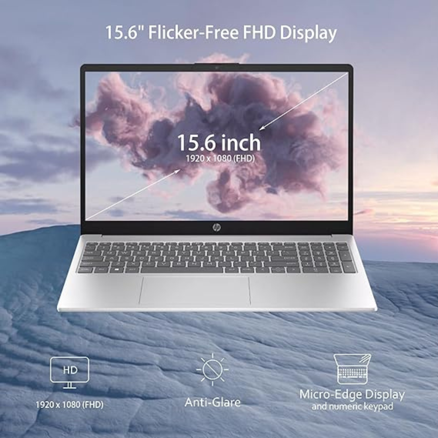 HP 15.6" Laptop – 13th Gen Intel Core i5-1335U, 16GB RAM, 512GB SSD, Windows 11, Silver