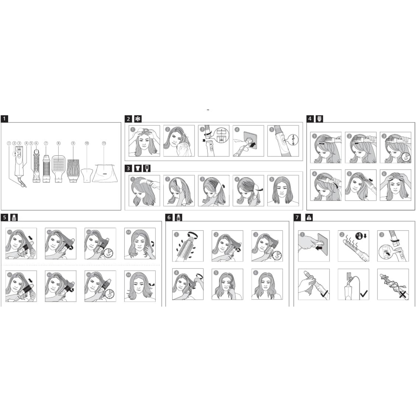 Philips 5000 Series Air Styler BHA530/03 – Wet‑to‑Dry Multi‑Styling Tool (Black)